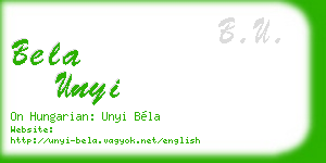 bela unyi business card